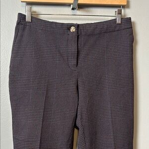 J. Jill Purple and Blue small Plaid Trousers size 8P elastic band straight leg